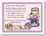 Pen At Hand Stick Figures Birth Announcements - Stroller - Girl